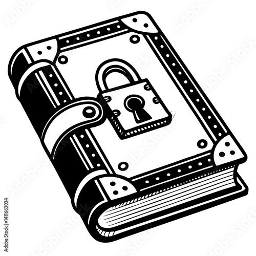 Vintage Locked Journal with Decorative Bound Cover and Padlock Design for Creative Projects