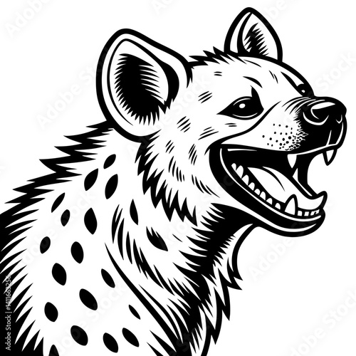 Wallpaper Mural Detailed Vector Illustration of a Laughing Hyena with Distinctive Spots for Tattoos and Art Projects Torontodigital.ca