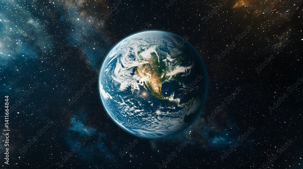 Fototapeta premium Satellite simulation over earth