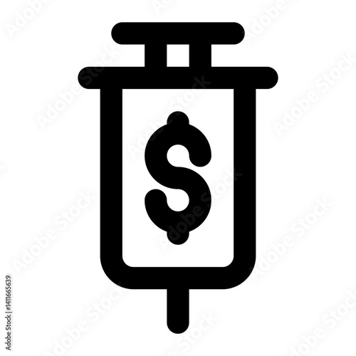 funding stimulus monetary investment. minimalist outline icon for web and app