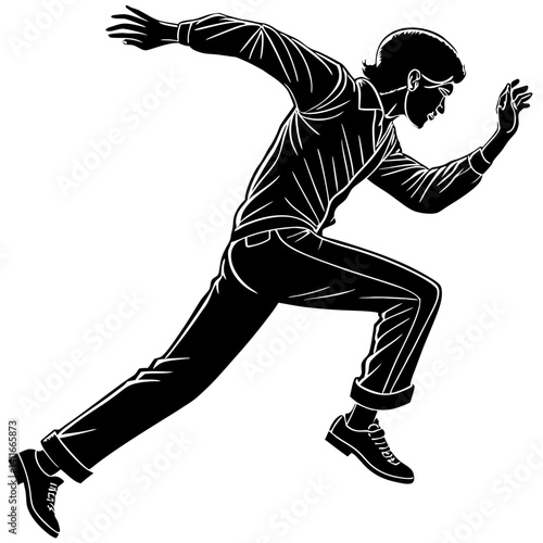 Dynamic Youth Running Vector Illustration for Sports and Fitness Themes