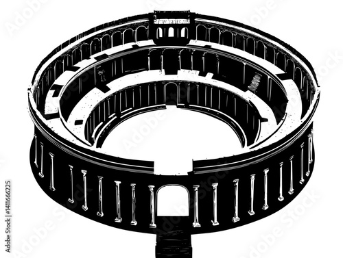 Fantasy architecture of Arena, Arena vector graphic