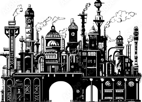 Fantasy architecture of Brewery, Brewery vector graphic
