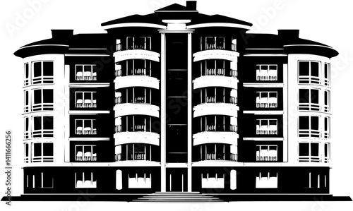Fantasy architecture of Condominium, Condominium vector graphic