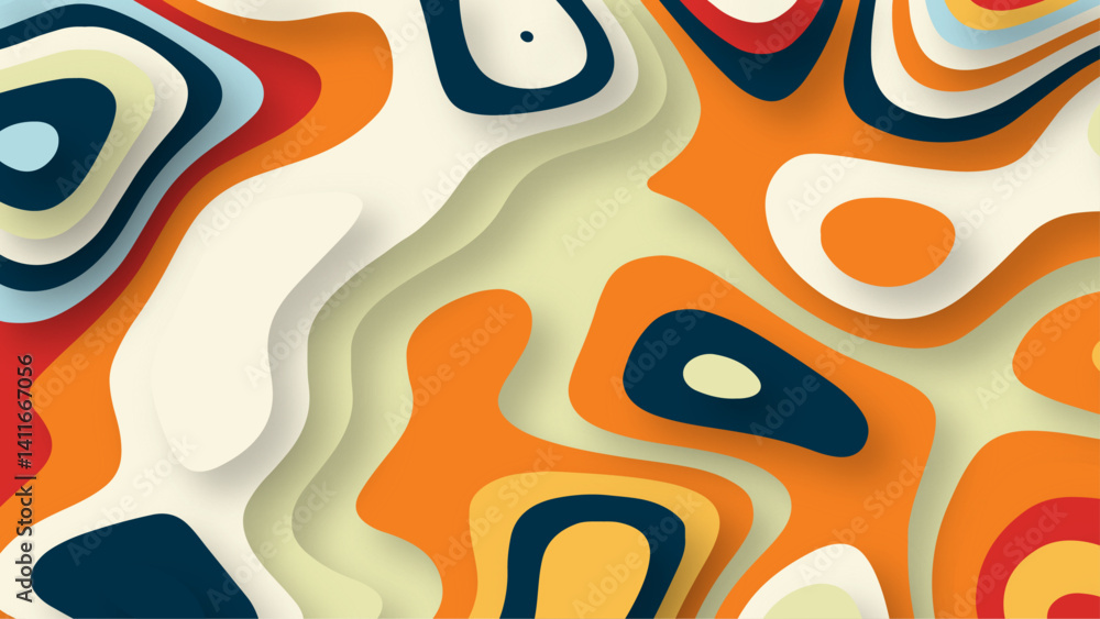 Obraz premium Abstract papercut style design for background. Modern background for placards, poster, banner, invitation, covers and other. Vector illustration.