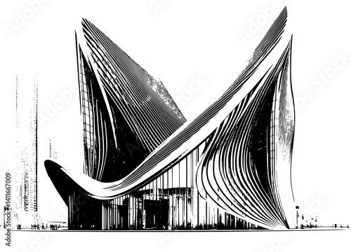 Trade center fantasy architecture, Trade center vector graphic