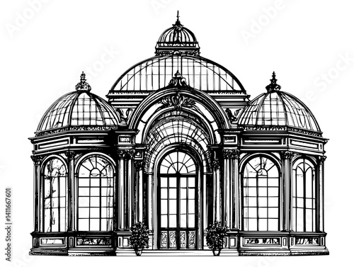 Fantasy architecture of Conservatory, Conservatory vector image