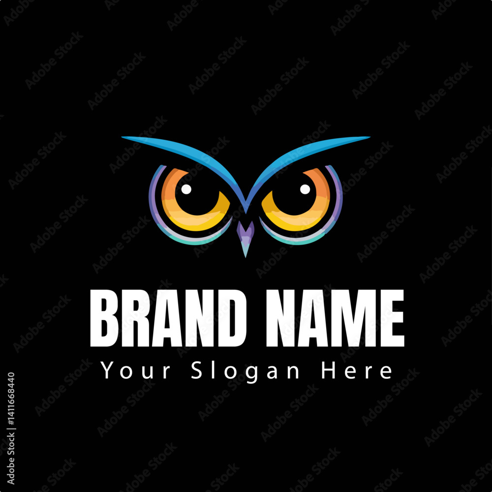 vector illustration of an owl with eyes vector illustration of an owl with eyes