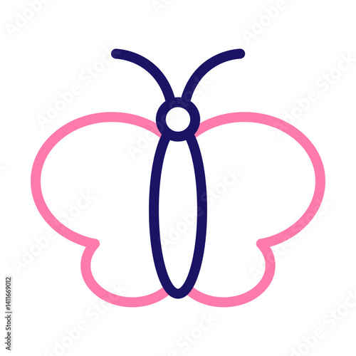 butterfly Vector Line Two Color Icon Design