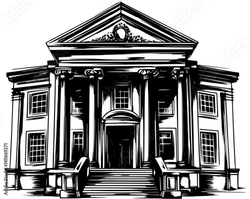 Fantasy architecture of Bank, Bank vector illustration