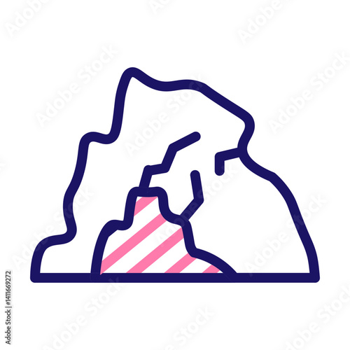 cave Vector Line Two Color Icon Design