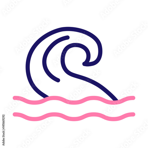 sea strom Vector Line Two Color Icon Design