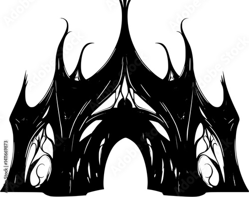 Temporary building fantasy architecture, Temporary building vector illustration