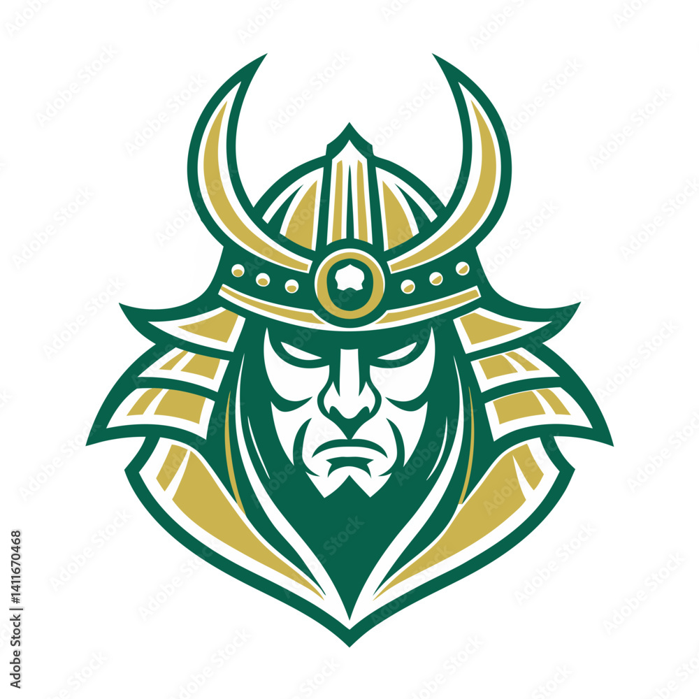 Obraz premium Samurai Warrior Helmet for T-shirt Designs Sports Monochrome Coloring Pages
