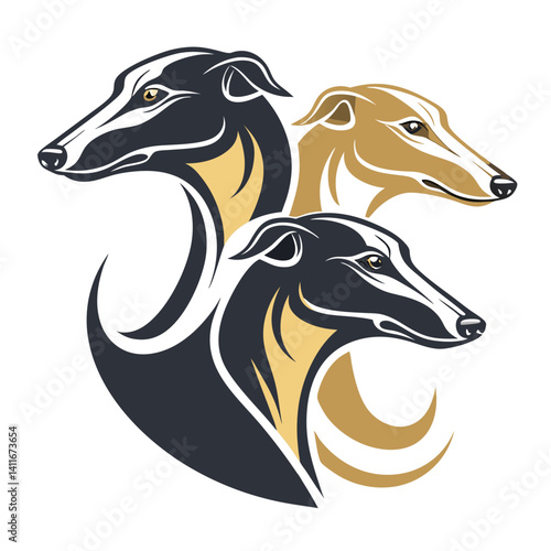 Elegant Greyhound Dog Silhouette Trio Perfect for Pet Lovers Designs and Tattoo Inspirations