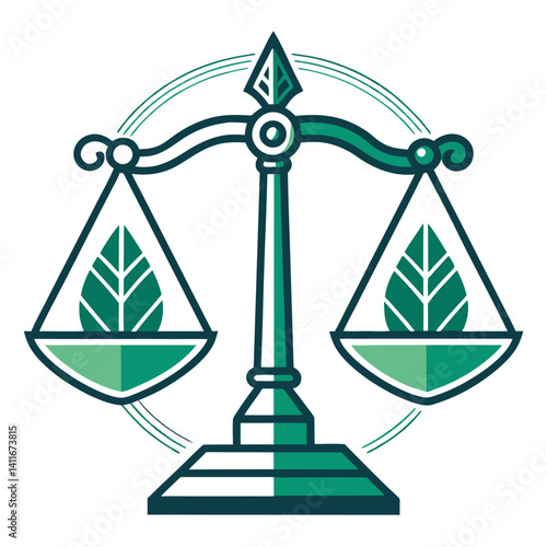 Balanced Scale Representing Environmental Justice and Sustainability