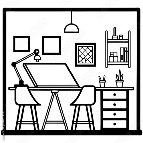Creative Workspace Illustration for Home Office Design and Inspiration