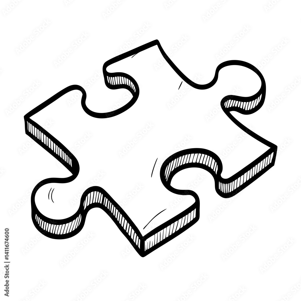 Fototapeta premium Illustration of a Single Puzzle Piece for Educational Projects and Creative Designs