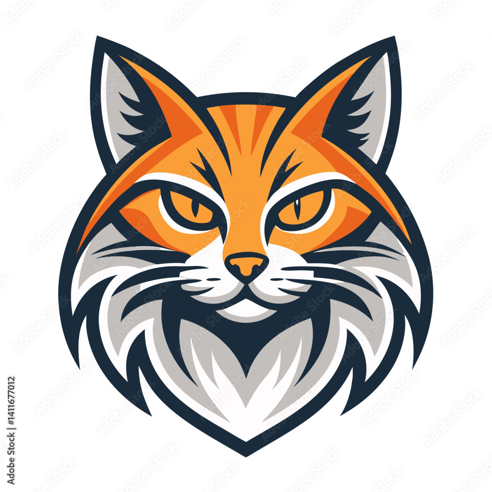 Fototapeta premium Bold Orange Fox Head Illustration for Logo Design and Creative Projects