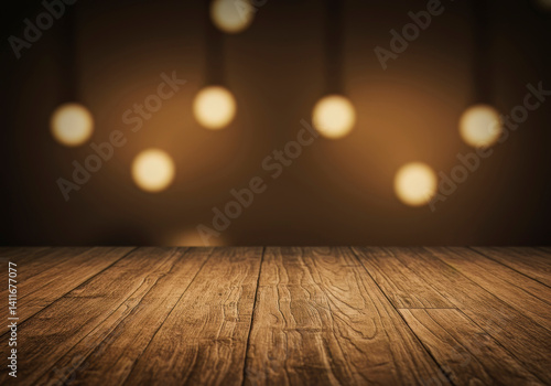 Wallpaper Mural Rustic Wooden Tabletop with Blurred Warm Lighting Background: Perfect for Product Displays, Food Photography, and Restaurant Menus Torontodigital.ca