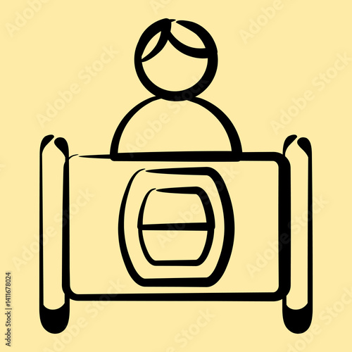 Icon voting booth. Indonesian general election elements. Icons in hand drawn style. Good for prints, posters, infographics, etc.