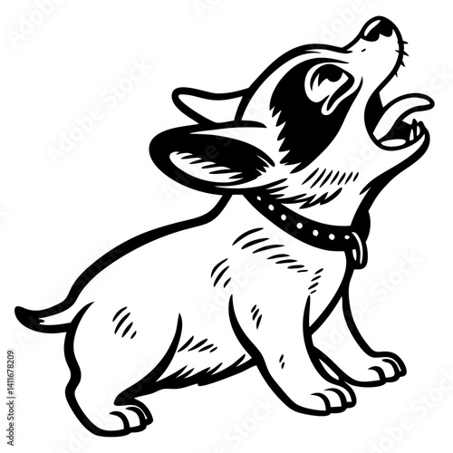 Playful Corgi Dog Howling Vector Art for Pet Lovers and Graphics Projects