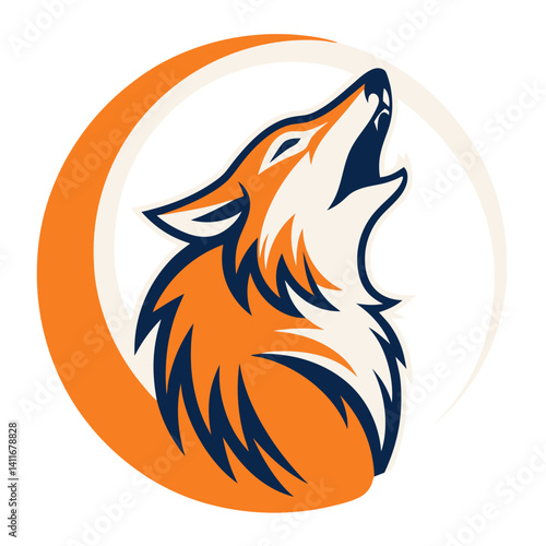 Howling Fox Vector Illustration Modern Design for Wildlife Lovers and Tattoo Applications