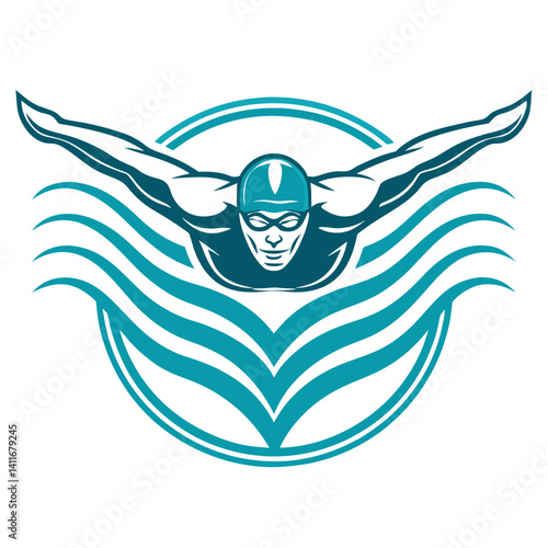 Dynamic Swimmer Silhouette Illustration for Sports Branding and Fitness Designs Free Download Dynamic Swimmer Silhouette Illustration for Sports Branding and Fitness Designs - GFXLoad
