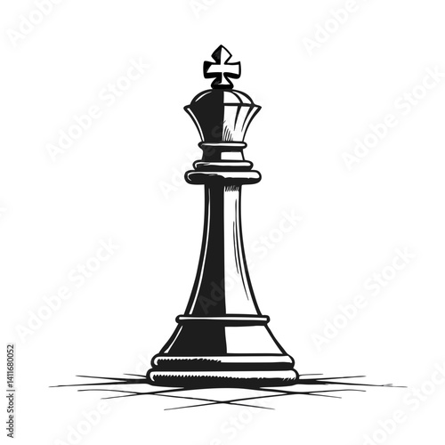 Detailed Illustration of a Chess King Piece for Game Design and Strategic Themes