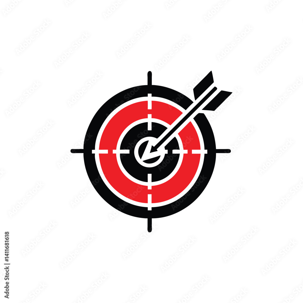 Bullseye Target with Arrow Vector Illustration
Bullseye Target with Arrow Vector Illustration