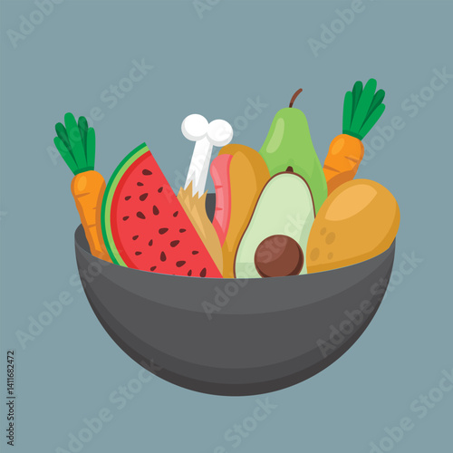 Bowl of Fresh Fruits and Vegetables – A Healthy Selection