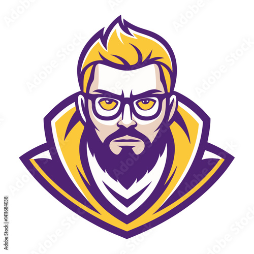 Cool Bearded Man with Glasses Bold Vector Character for Gaming and E-Sports Branding Free Download Cool Bearded Man with Glasses Bold Vector Character for Gaming and E-Sports Branding - GFXLoad