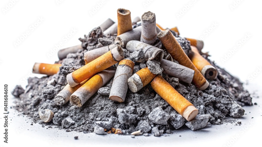 Cigarette Ash, Fireplace Ashes, Gray Cinder Texture Isolated Cigarette Ash, Fireplace Ashes, Gray Cinder Texture Isolated