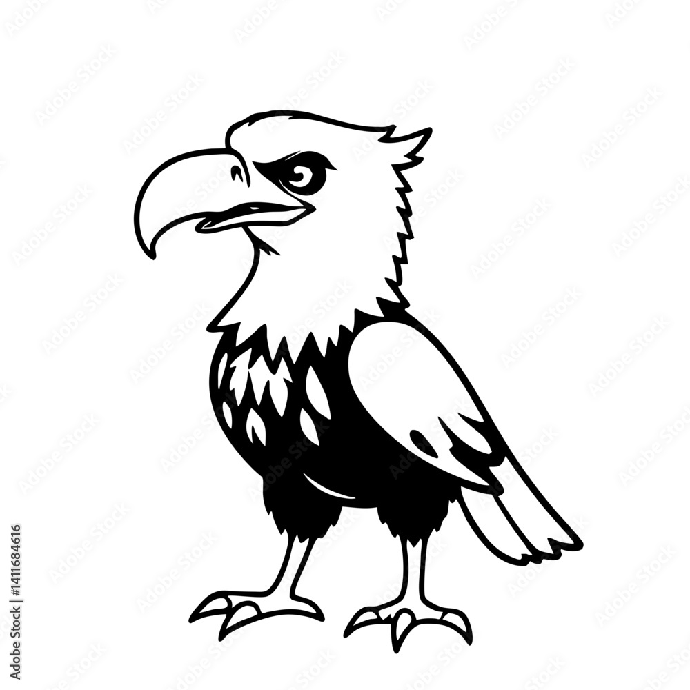 Obraz premium Bold Eagle Illustration for Tattoo Designs and Creative Projects