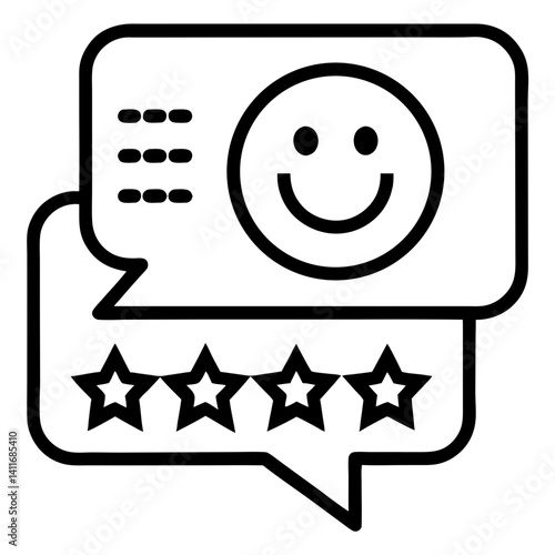 Smiley Face Feedback with Speech Bubble for Ratings and Reviews Design