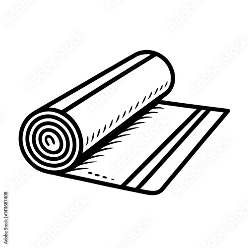 Detailed Illustration of a Rolled Up Carpet Representing Flooring Options for Home Decor