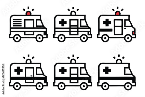 Ambulance icon set