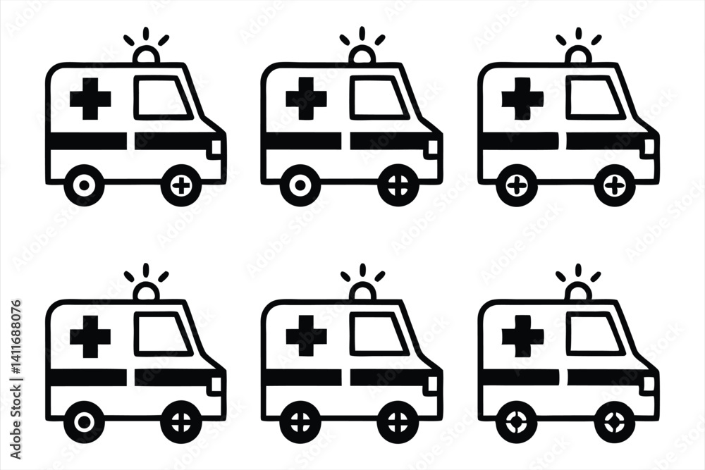 Ambulance icon set Ambulance icon set