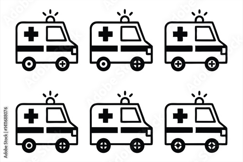 Ambulance icon set