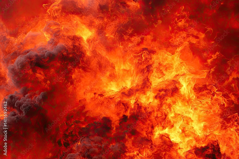 Fiery flames engulfing Fiery flames engulfing