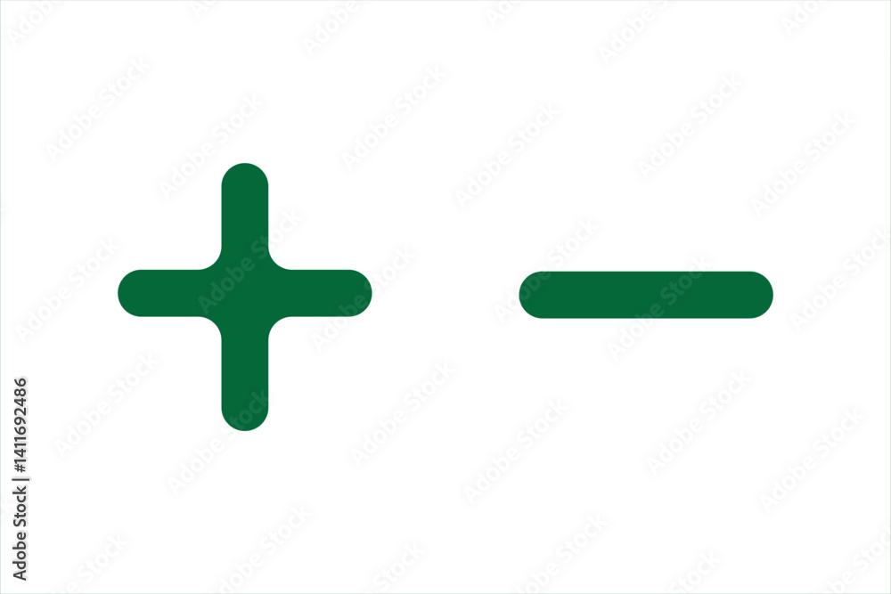 Obraz premium plus, minus icon red green black cyan blue vector design