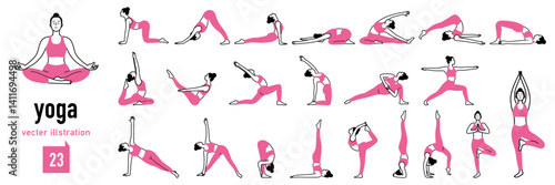 Various yoga poses.