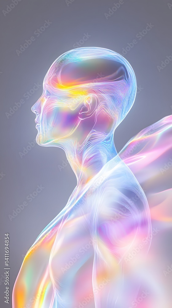 Abstract Representation of Human Anatomy with Colorful Energy Flow Abstract Representation of Human Anatomy with Colorful Energy Flow
