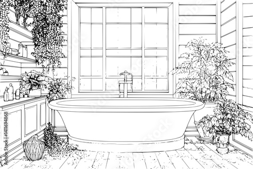 Spa coloring book interior, Spa vector image