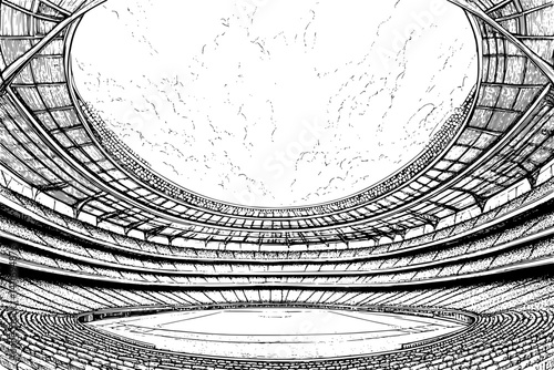 Stadium coloring book interior, Stadium vector image