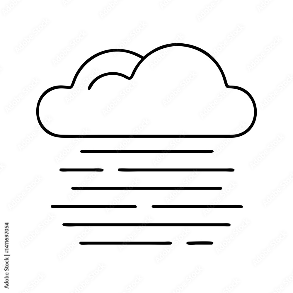 fog icon, fog line art - simple line art of fog, perfect for fog logos and icons fog icon, fog line art - simple line art of fog, perfect for fog logos and icons