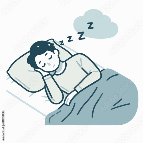 vector illustration of someone sleeping