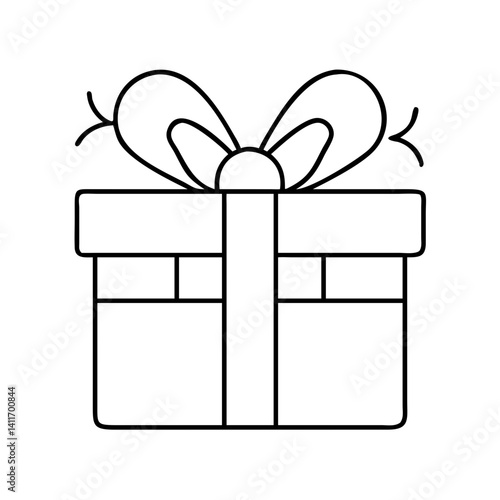 gift box icon, gift box line art - simple line art of gift box, perfect for gift box logos and icons