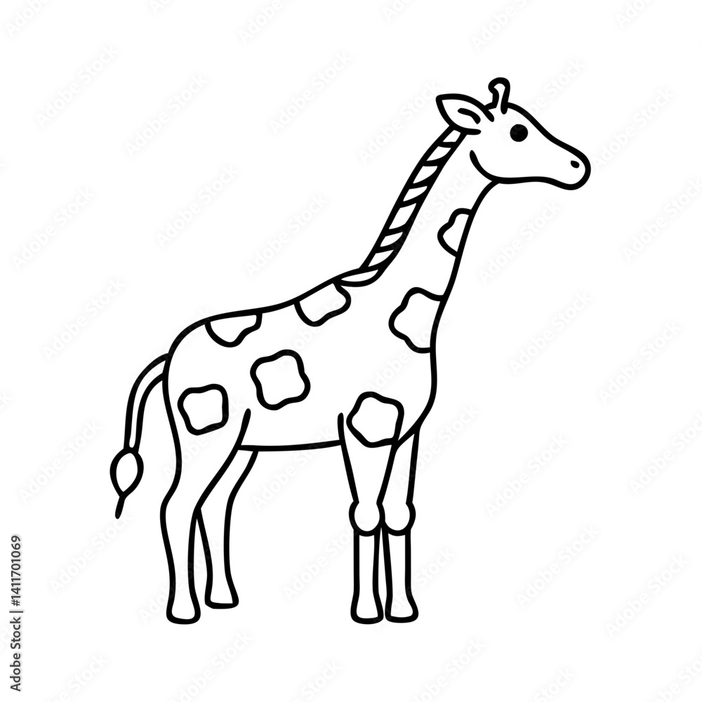 Naklejka premium giraffe icon, giraffe line art - simple line art of giraffe, perfect for giraffe logos and icons