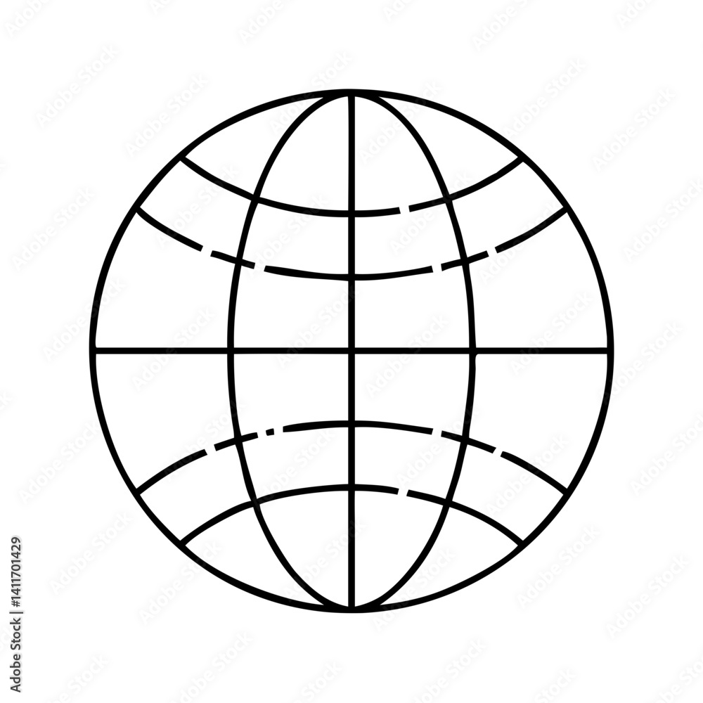 globe icon, globe line art - simple line art of globe, perfect for globe logos and icons globe icon, globe line art - simple line art of globe, perfect for globe logos and icons